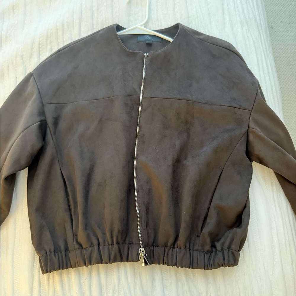 Zara Dark Brown Bomber Jacket